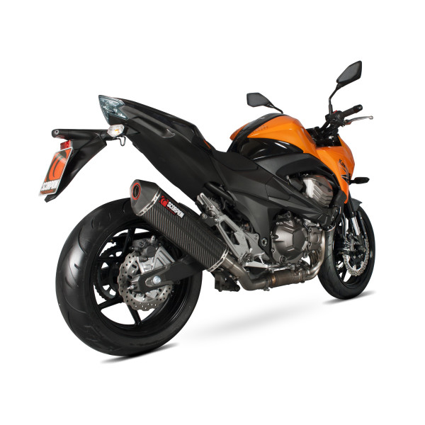 Scorpion Exhaust Kawasaki Z800 E 2013 - 2016 Serket Parallel Slip-on Carbon Fibre Sleeve